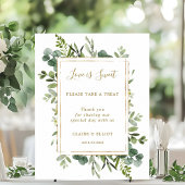 ボタニカル金ゴールドラブズスイートデザートバーサイン ポスター