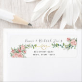 ボタニカル金ゴールド結婚グリーン差出人住所 ラベル (インサイチュ)