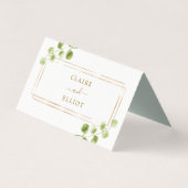 ボタニカル金ゴールド結婚グリーン座席表 (裏面)