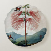 ボタニカル開花アート型枠クッション ラウンドクッション (裏面)