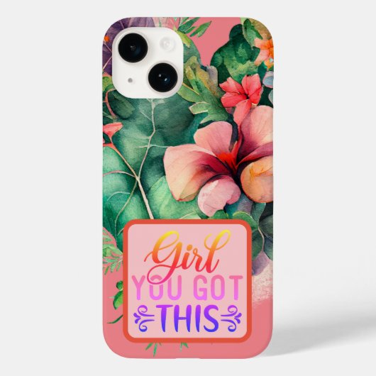 ボタニカル開花ガールユー得ザ引用文 Case-Mate iPhoneケース (裏面)