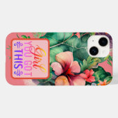 ボタニカル開花ガールユー得ザ引用文 Case-Mate iPhoneケース (裏面 (横))