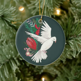 ボタニカル鳩フローラクリスマス セラミックオーナメント