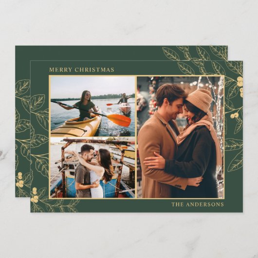 ボタニカル3枚フォトメリークリスマスカップル (正面/裏面)