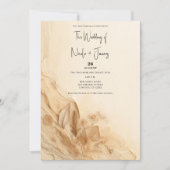 ボタニカル アイボリー クリーム ボヘミアンテクスチャードウェディング 招待状 (正面)