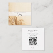 ボタニカル アイボリー クリーム ボヘミアンテクスチャー ディテール スクエア名刺 (正面/裏面)