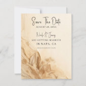 ボタニカル アイボリー クリーム ボヘミアンテクスチャ 保存日付 招待状 (正面)