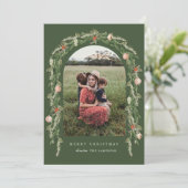 ボタニカル アーチ モダン フォト クリスマス ホリデー 招待状 (スタンド正面)