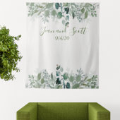ボタニカル ウェディング リーブス モダン グリージー ウォーターフォール タペストリー