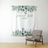 ボタニカル ウェディング リーブス モダン グリージー ウォーターフォール タペストリー (インサイチュ)