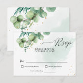 ボタニカル ウェディング RSVP カード (正面/裏面)