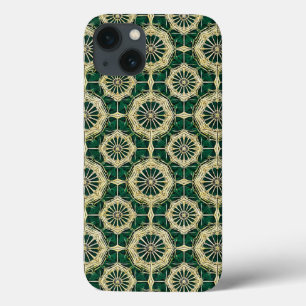 ボタニカル エメラルド 美意識高い おしゃれ ゴールドアクセント iPhone 13ケース