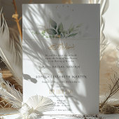 ボタニカル エレガンス ムスリム グリーン ゴールド ウェディング 招待状
