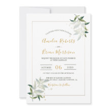 ボタニカル エレガント グリーンとゴールドのフラワー ウェディング2