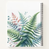 ボタニカル カラフルな Fern の葉の水彩  ノートブック (裏面)