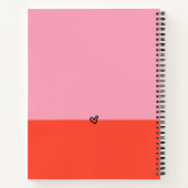 ボタニカル カラフル 花柄 ピンク オレンジ ノートブック (裏面)