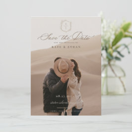 ボタニカル クレスト モノグラム ウェディング フォト セーブザデート