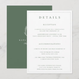 ボタニカル クレスト モノグラム サージ ウェディング ディテール カード