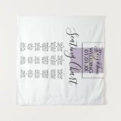 ボタニカル コットン植物 ラベンダー ウェディング シーティング   タペストリー (正面(横))