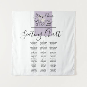 ボタニカル コットン植物 ラベンダー ウェディング シーティング   タペストリー