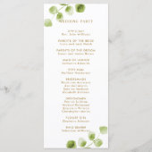 ボタニカル ゴールド グリーンの結婚式 式次第 プログラム (裏面)