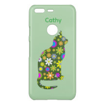 ボタニカル シック フラワー 猫 iPhone カバー