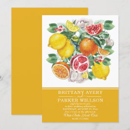 ボタニカル シトラス ウォーターカラー ウェディング 招待状