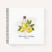ボタニカル シトラス レモン エッセンシャルオイル 水彩 ノートブック (正面)