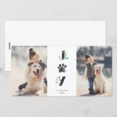 ボタニカル ジョイ パウ プリント | ペット ホリデー 2 フォト カード (正面/裏面)