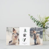 ボタニカル ジョイ パウ プリント | ペット ホリデー 2 フォト カード (スタンド正面)