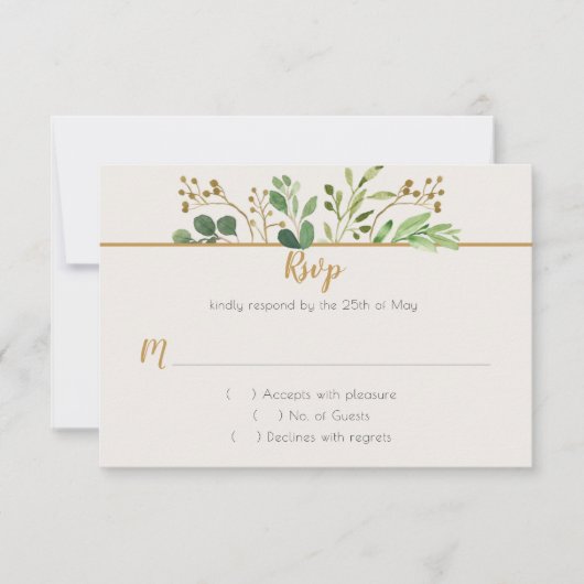 ボタニカル ドリーム グリーン ゴールド バuds 返信 (正面)