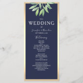 ボタニカル ネイビーブルー ウェディング プログラム (正面)