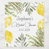 ボタニカル ハーブ レモン 水彩画 ブライダル シャワー ワインラベル (シングルラベル)