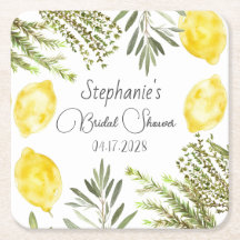 ボタニカル ハーブ レモン 水彩 結婚前お茶会