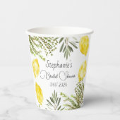 ボタニカル ハーブ レモン 水彩 結婚前のお茶会 紙コップ (正面)