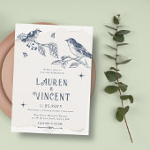 ボタニカル&バードクラシックヴィンテージウェディングフォト 招待状