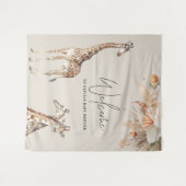 ボタニカル パンパス グラス モダン ギラファ サファリ シック タペストリー (正面(横))