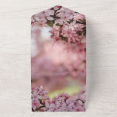 ボタニカル ピンクのバラの花 モダンでおしゃれなフラワーの結婚式 オールインワン招待状 (外側)