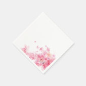 ボタニカル ピンク オレンジ 水彩 花 スタンダードカクテルナプキン (角)
