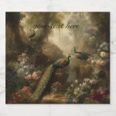 ボタニカル：ピーコック英語の庭カスタマイズ可能 スパークリングワインラベル (シングルラベル)