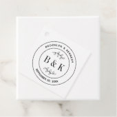 ボタニカル フラワーファン モノグラム ウェディング カップル ネーム フェイバータグ (インサイチュ)