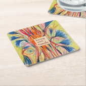 ボタニカル フラワーブルーム - カスタマイズ可能 スクエアペーパーコースター (アングル)