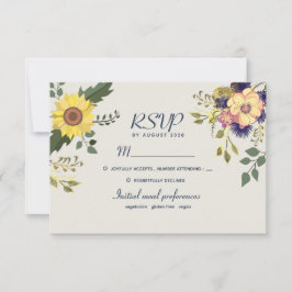 ボタニカル フラワー ウェディング RSVP カード