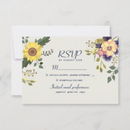 ボタニカル フラワー ウェディング RSVP カード