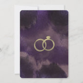 ボタニカル フラワー ガーデン ローズ ゴールド パープル ウェディング 招待状 (裏面)