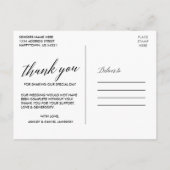 ボタニカル フローラル カリグラフィー ウェディング クラフト サンクス ポストカード (裏面)