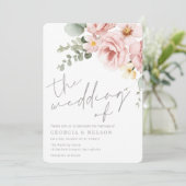 ボタニカル ブラッシュ フローラル モダン ウェディング 招待状 (スタンド正面)