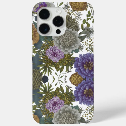 ボタニカル ブルーム ビンテージ フラワー Case-Mate iPhoneケース (裏面)