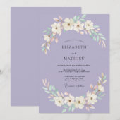 ボタニカル・ペリウィンクルミントリースの結婚式 招待状 (正面/裏面)