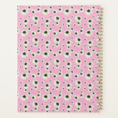 ボタニカル ホワイト エキナセア フラワー ピンク柄 プランナー手帳 (裏面)
